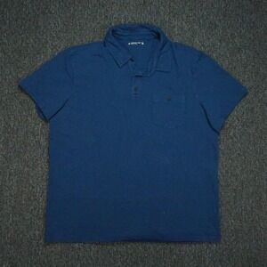 American Giant Shirt Mens Extra Large Blue Polo Classic‎ Short Sleeve XL *